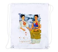 MERCHANDMANIA 2 Mochilas de Cuerdas Cuadro Arte Feminista Frida Kahlo, Las Dos Fridas Playa Piscina Picnic Excursion Personalizada