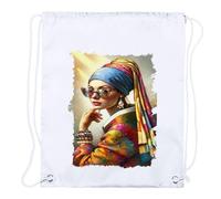 MERCHANDMANIA 2 Mochilas de cuerdas cuadro arte ja joven de la perla moderna gafas woke playa piscina picnic excursion personalizada