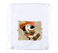 MERCHANDMANIA 2 Mochilas de Cuerdas Dibujos Infantiles Perro Luchador Espadas mosqueteros Playa Piscina Picnic Excursion Personalizada