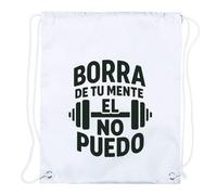 MERCHANDMANIA 2 Mochilas de Cuerdas Frase Gym Gimnasio Deporte borra de tu Mente el no Puedo Playa Piscina Picnic Excursion Personalizada