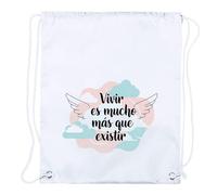 MERCHANDMANIA 2 Mochilas de Cuerdas Frase motivadora Bonita filosófica Vivir Vida existir Playa Piscina Picnic Excursion Personalizada