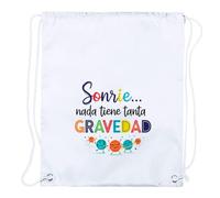 MERCHANDMANIA 2 Mochilas de Cuerdas Frase motivadora Sonrisa Amigos Amistad Gente Playa Piscina Picnic Excursion Personalizada