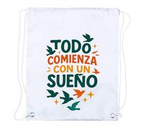MERCHANDMANIA 2 Mochilas de Cuerdas Frase motivadora sueño Logro Trabajo emprendedor Playa Piscina Picnic Excursion Personalizada