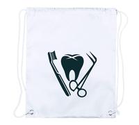 MERCHANDMANIA 2 Mochilas DE Cuerdas Logo Dentista profesion Dientes Medico Playa Piscina Picnic Excursion Personalizada