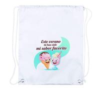 MERCHANDMANIA 3 Mochilas de Cuerdas Frase Bonita Verano Dulce Amor San Valentin Aniversario Novios Pareja Playa Piscina Picnic Excursion Personalizada