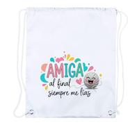 MERCHANDMANIA 3 Mochilas de Cuerdas Frase Graciosa Bonita Amiga Amistad Amigo Playa Piscina Picnic Excursion Personalizada