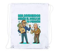 MERCHANDMANIA 3 Mochilas de Cuerdas Maximus Frase Graciosa dividendos Bolsa Inversion Playa Piscina Picnic Excursion Personalizada