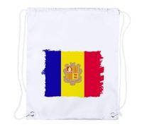 MERCHANDMANIA 4 Mochilas DE Cuerdas Bandera Andorra Pais Gobierno andorrano Playa Piscina Picnic Excursion Personalizada