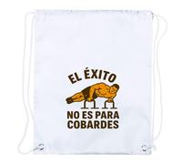 MERCHANDMANIA 4 Mochilas de Cuerdas Frase Gimnasio éxito Valientes musculos Esfuerzo Playa Piscina Picnic Excursion Personalizada