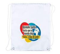 MERCHANDMANIA 4 Mochilas de Cuerdas Frase motivadora Deseo sueño Esfuerzo Playa Piscina Picnic Excursion Personalizada