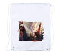 MERCHANDMANIA 4 Mochilas de Cuerdas niwatori Fighter Serie Anime Gallo peleas Lucha Playa Piscina Picnic Excursion Personalizada