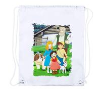 MERCHANDMANIA 4 Mochilas DE Cuerdas Serie Antigua DE Heidi Anime Playa Piscina Picnic Excursion Personalizada