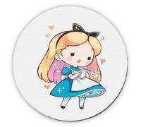 MERCHANDMANIA Alfombrilla Redonda Alicia Pais Maravillas Chibi Kawaii Linda Cute Anime Mousepad Raton