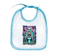 MERCHANDMANIA Babero Azul carta tarot graciosa meme miedo terror wc bater baby bib