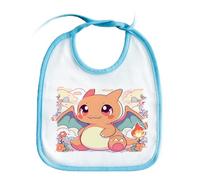 MERCHANDMANIA BABERO AZUL dragon dragoncito chibi cute lindo fuego mascota baby bib