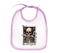 MERCHANDMANIA Babero Rosa carta tarot graciosa meme trastorno bipolar locura baby bib
