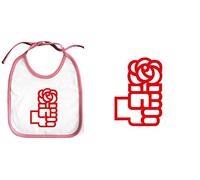 MERCHANDMANIA BABERO ROSA LOGO PARTIDO SOCIALISTA PSOE baby bib