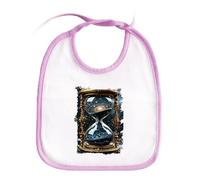 MERCHANDMANIA Babero Rosa reloj astrologia galaxia cosmos universo tiempo baby bib