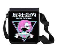 MERCHANDMANIA Bandolera Pequeña antisocial anime girl autismo asperger gotica gotico metal bolso bandoleer