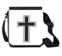 MERCHANDMANIA Bandolera Pequeña cruz cristiana cristo jesus hijo de dios iglesia bolso bandoleer