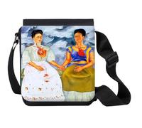 MERCHANDMANIA Bandolera Pequeña cuadro arte feminista Frida Kahlo, Las Dos Fridas bolso bandoleer