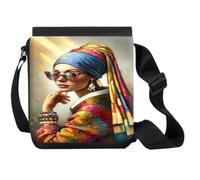 MERCHANDMANIA Bandolera Pequeña cuadro arte ja joven de la perla moderna gafas woke bolso bandoleer
