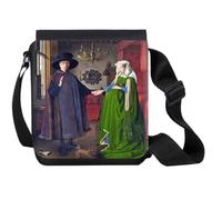MERCHANDMANIA Bandolera Pequeña cuadro arte Jan van Eyck, El retrato de Arnolfini bolso bandoleer