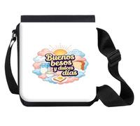 MERCHANDMANIA Bandolera Pequeña frase bonita besos amor san valentin aniversario desayuno dulce dia bolso bandoleer