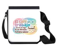 MERCHANDMANIA Bandolera Pequeña frase graciosa café trabajo laboral chiste bolso bandoleer