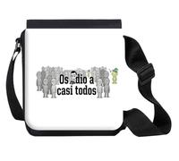MERCHANDMANIA Bandolera Pequeña frase graciosa os odio a casi todos bolso bandoleer