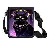 MERCHANDMANIA Bandolera Pequeña gato negro dios divino astrologia brujas magia bolso bandoleer