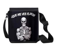 MERCHANDMANIA Bandolera Pequeña meme frase graciosa que me ves flaco musculos bolso bandoleer