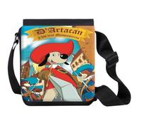 MERCHANDMANIA Bandolera Pequeña Mosqueteros perros francia medieval dibujos bolso bandoleer