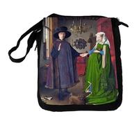 MERCHANDMANIA Bandolera reportero Mediana bolso cuadro arte Jan van Eyck, El retrato de Arnolfini bolsa mochila hombro