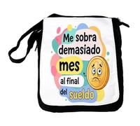 MERCHANDMANIA Bandolera reportero Mediana bolso frase graciosa final de mes dinero pobre chiste bolsa mochila hombro