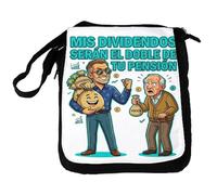 MERCHANDMANIA Bandolera reportero Mediana bolso maximus frase graciosa dividendos bolsa inversion bolsa mochila hombro