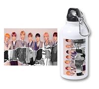 MERCHANDMANIA BIDON 400ML METALICO FAKE LOVE KOREA BTS CHICOS para viaje y deporte