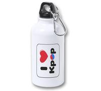 MERCHANDMANIA Bidón 400ml metálico I LOVE COREA MUSIC logo frase para viaje y deporte