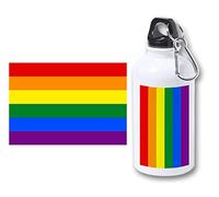 MERCHANDMANIA BIDON 400ML METALICO ORGULLO GAY DIA para viaje y deporte