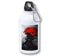 MERCHANDMANIA Bidón 400ml metálico samurai medieval aventura japones videojuego para viaje y deporte