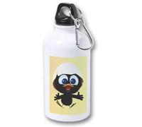 MERCHANDMANIA Bidón 400ml metálico serie dibujos calimero personaje pajaro pollo para viaje y deporte