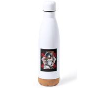 MERCHANDMANIA Bidón 750 ml acero inoxidable con adorno de corcho serie anime personaje mikasa logo tapon seguridad botella