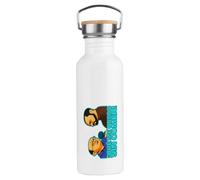 MERCHANDMANIA Bidón 750 ml acero inoxidable estilo retro frase graciosa que me quedo sin comer trabajo pobre deporte deportivo botella senderismo