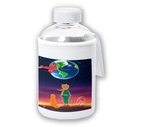 MERCHANDMANIA Bidón cristal con Funda soft shell el principito luna tierra estrellas universo fantasia zorro tapon seguridad botella