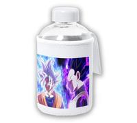 MERCHANDMANIA Bidón cristal con Funda soft shell luchadores serie peleas dioses angeles bolas dibujos tapon seguridad botella