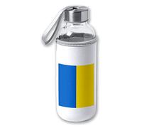 MERCHANDMANIA BIDON DE 420 ML CON FUNDA DE NEOPRENO bandera de Ucrania unidad patria paz tapon seguridad.