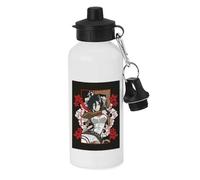 MERCHANDMANIA Bidón deportivo 600 ml acero inoxidable con chupón serie anime personaje mikasa logo botella escolar deporte bicicleta
