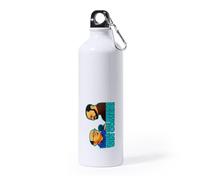 MERCHANDMANIA Bidón Grande 800 ml acero inoxidable frase graciosa que me quedo sin comer trabajo pobre deporte deportivo con mosqueton botella