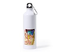 MERCHANDMANIA Bidón Grande 800 ml acero inoxidable meme parodia conquista mundial mundo capitalista deporte deportivo con mosqueton botella