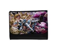 MERCHANDMANIA Billetera Billetero Alicia en el Pais de Las Maravillas Libro Obra literaria Unisex Negro Monedero